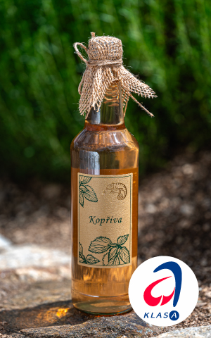 Bylinkový sirup Kopřiva z Bylinkarium Katov, oceněný značkou kvality Klasa.