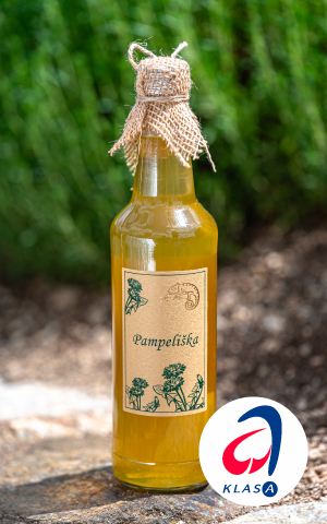 Bylinkový sirup Pampeliška z Bylinkarium Katov, oceněný značkou kvality Klasa.