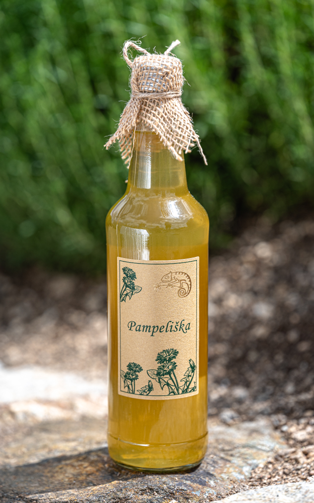 	•	Bylinkový sirup Pampeliška z Bylinkarium Katov, oceněný značkou kvality Klasa.